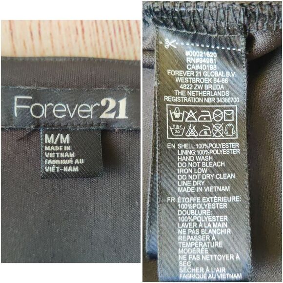 Forever 21 black chiffon overlay sheath dress sz M - Picture 10 of 10